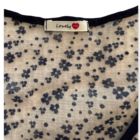 unique cute floral see through mesh top LOVELY 153 - Picture 2 of 4